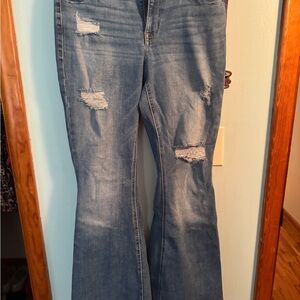 Maurice’s Edgely Distressed Flare Jeans in Blue